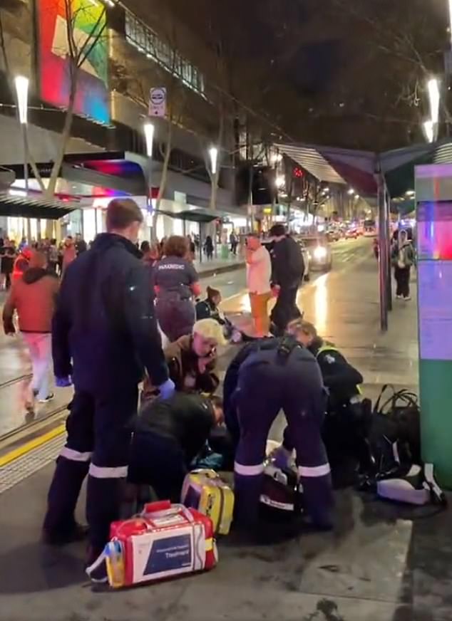 In footage from the scene, people can be heard screaming as others administer first aid to the injured as police, paramedics and firefighters arrive in large numbers.