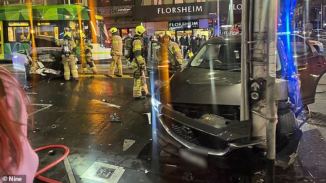 Victoria Police allege Khan accelerated the car after allegedly mowing down three pedestrians at a tram stop on the corner of Bourke Street and Swanston Street.