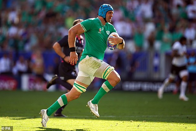 Tadhg Beirne was one of four Irish players to cross multiple times on Saturday