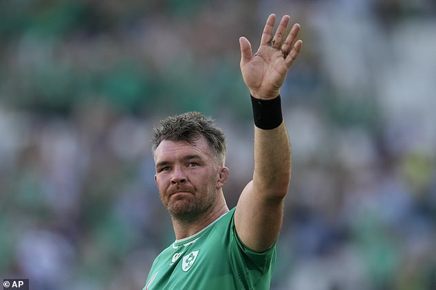 Peter O'Mahony finished the day with three tries in Ireland's record twelve