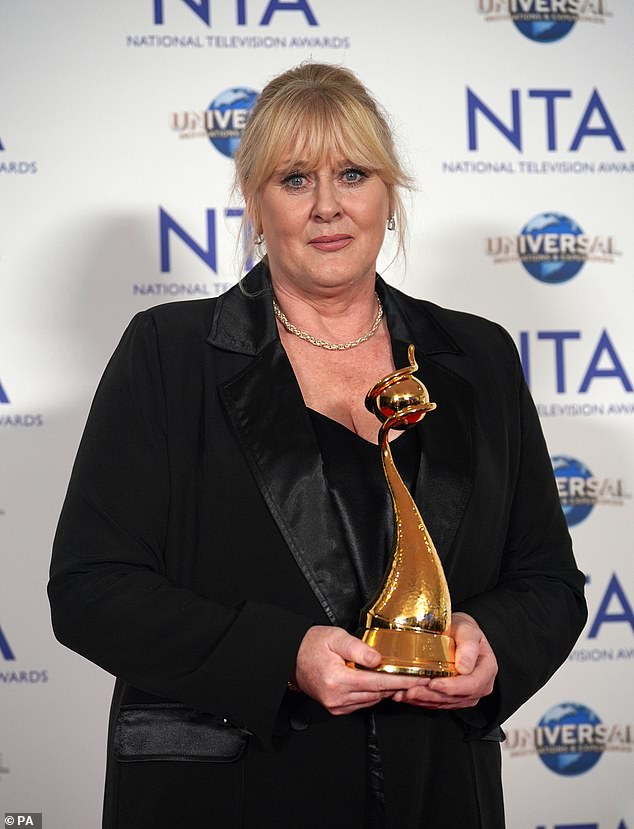 Ms Lancashire, winner of the Special Recognition Award and the Drama Performance Award for her work in "Happy Valley" at the National Television Awards at the O2 Arena