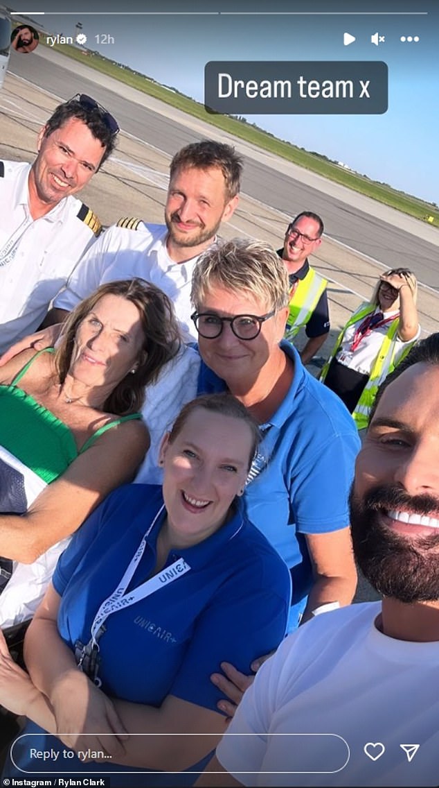 Sweet: It comes after Rylan praised the 'dream team' of staff who helped his mother Linda fly home from Spain after she suffered a horrific fall during their holiday