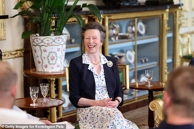 Princess Anne joined the conversation with her son-in-law, former England international Mike Tindall