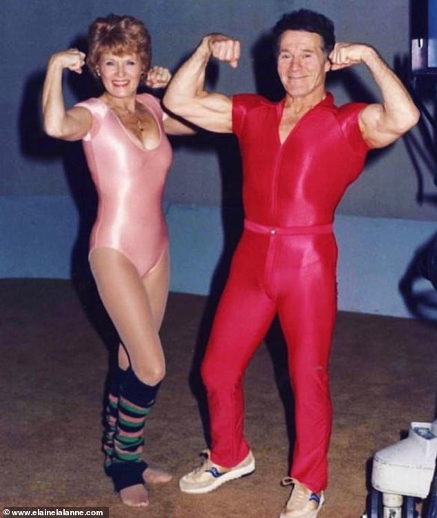 Elaine - who built a fitness empire and revolutionized the fitness industry with her husband and godfather of fitness, Jack LaLanne (the 1980s duo) - has maintained her amazing figure