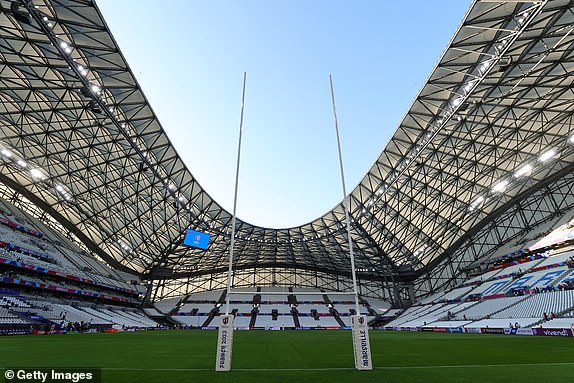MARSEILLE, FRANCE - SEPTEMBER 09: A general view inside the stadium ahead of the Rugby World Cup France 2023 match between England and Argentina at Stade Velodrome on September 9, 2023 in Marseille, France.  (Photo by David Rogers/Getty Images)