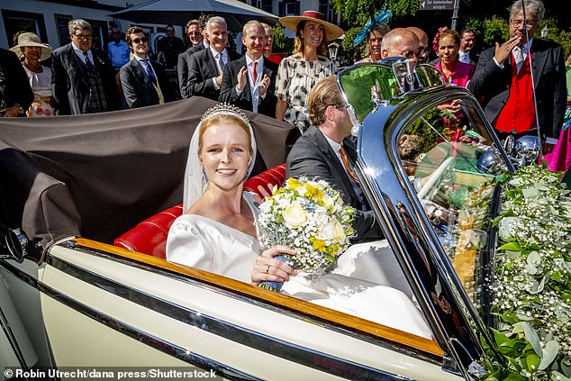 Guests at the Protestant wedding in the Collegiate Church of Wertheim - included Duchess Elisabeth in Bavaria, Baroness Sophia and Baron Clemens von Elverfeldt