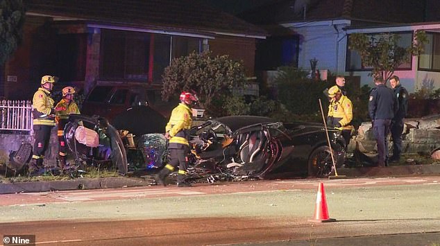 The luxury sports car, listed on several car sites, collided with the Toyota on the Hume Highway near Yagoona at around 1am on Saturday.