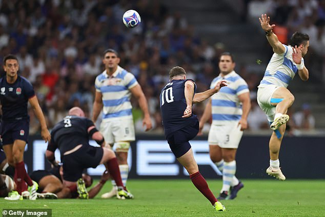 The England number 10's three drop goals in the first half were sublime as he finished the match on 27 points