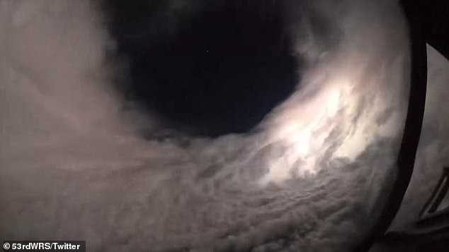 Hurricane Hunters posts a clip of Hurricane Lee on September 8, 2023. The caption read: 'here is last night's flight into the Category 5 eye