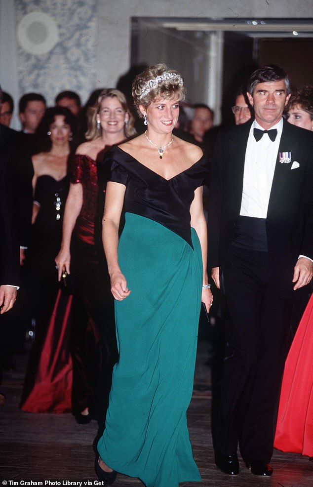 A custom-made black velvet and ivory Catherine Walker dress worn by Princess Diana at a private event sold for $508,000 (£407,540), more than eight times its lower estimate of $60,000 (£48,130)