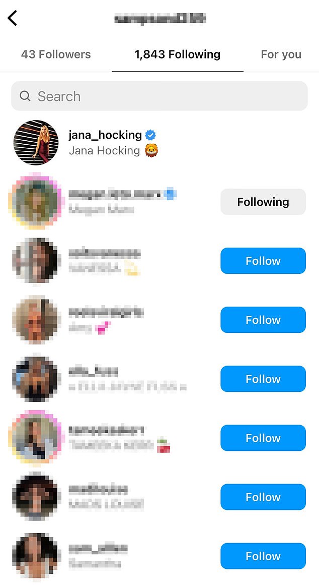 Here's an example of one of them.  As you can see, they don't use a profile photo, they have hardly any followers, and if you look at who they follow, they all seem to be women