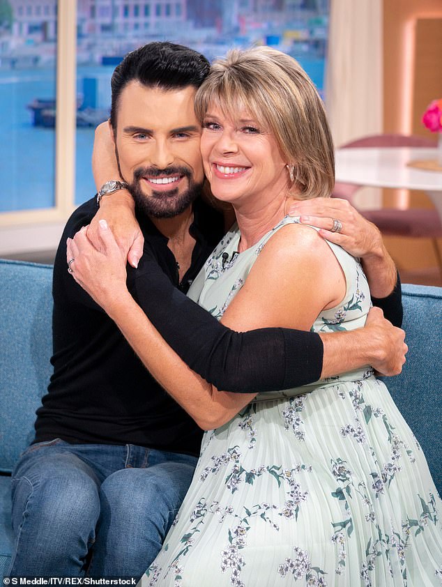 Fame: Growing up, Rylan always longed to be famous, but he has compared the Rylan we see as a construct (pictured on This Morning in 2019 with colleague Ruth Langsford)