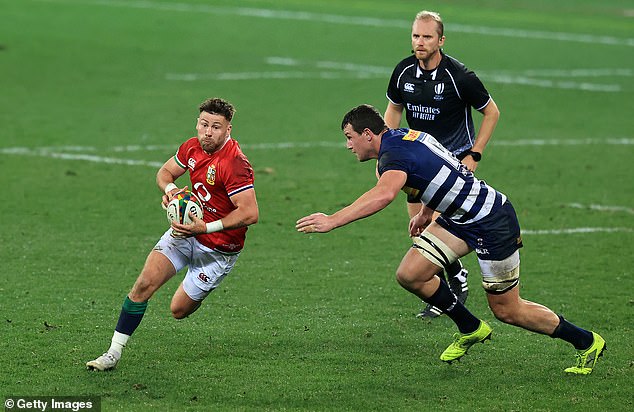 Price, pictured playing for the Lions against South Africa, said: “You have to play your own rugby.  You can't get into an arm wrestle beforehand.