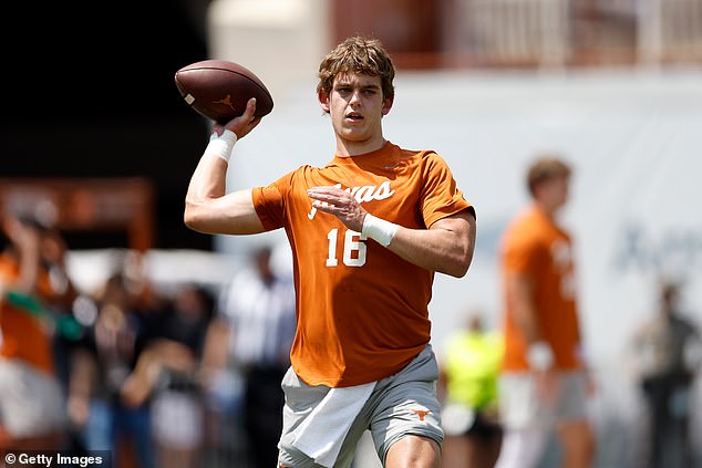 Manning warmed up for Texas' game against Rice last Saturday, but ultimately did not play