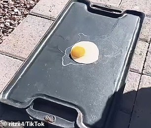 An egg boils in the heat of Phoenix