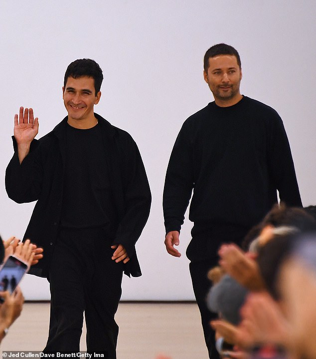 Proud moment: Designers Lazaro Hernandez and Jack McCollough took to the runway to take a bow