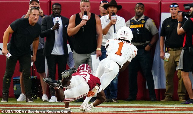 Xavier Worthy made an incredible catch for the touchdown for McConaughey and Co.