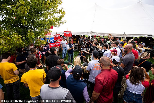 DeSantis toured tailgates to speak to Iowa voters ahead of the game