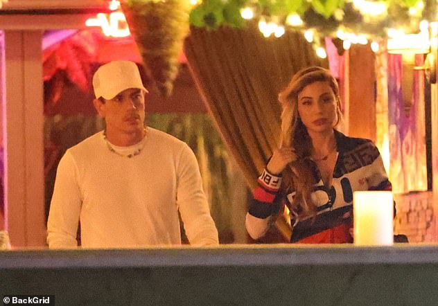 Date night: Tom, 40, joined Lika for dinner at her restaurant/hookah lounge Bottega Taboo in West Hollywood