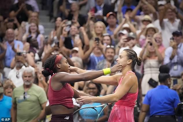 Gauff defeated current world number 1 Aryna Sabalenka 2-6, 6-3, 6-2 in front of a loud crowd