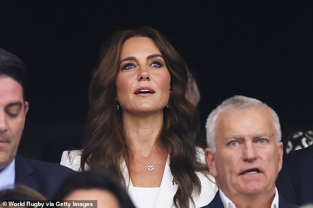 The princess watched intently as England led the first half of the match against Argentina