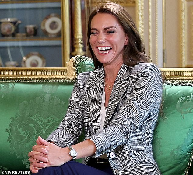 Kate, Princess of Wales, seemed to be having a great time and beamed during her appearance on the podcast