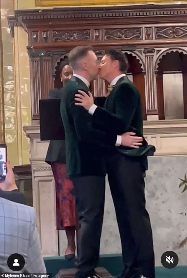 Newlyweds: Simon and Rich looked in love as they said 'I do' during the lavish ceremony