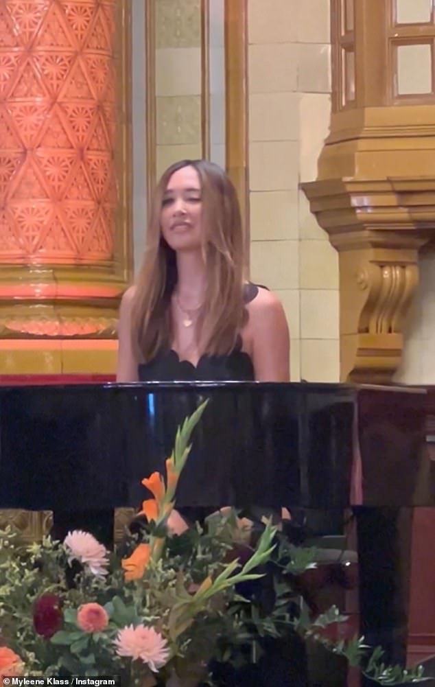 Impressive: Myleene Klass showed her talented piano skills