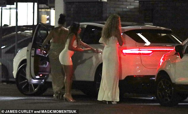 Leaving: Antigoni, Danica and Sonia were seen getting into a taxi after a fun night out