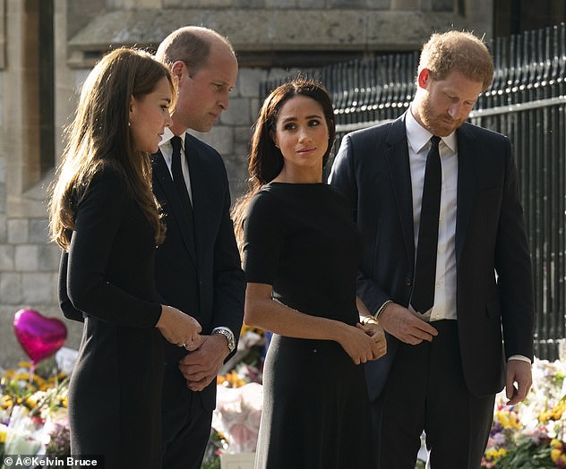 The 'fab four' reunited in Windsor to mourn the death of The Queen;  it was the first time the couples had been together in public since March 2020