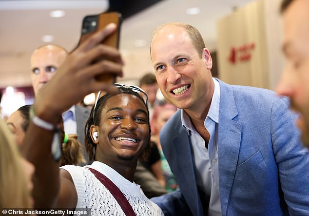 Prince William has learned to smile and laugh with the public – and our survey shows this is appreciated.  Here he poses for a photo during a visit to Pret a Manger in Bournemouth a few days ago