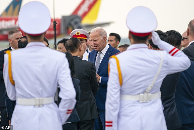 President Joe Biden will be welcomed to Vietnam on Sunday at Noi Bai International Airport in Hanoi, Vietnam