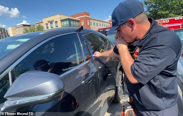 Sewell used a glass cutter to break the glass and rescue the baby from the dangerously hot car