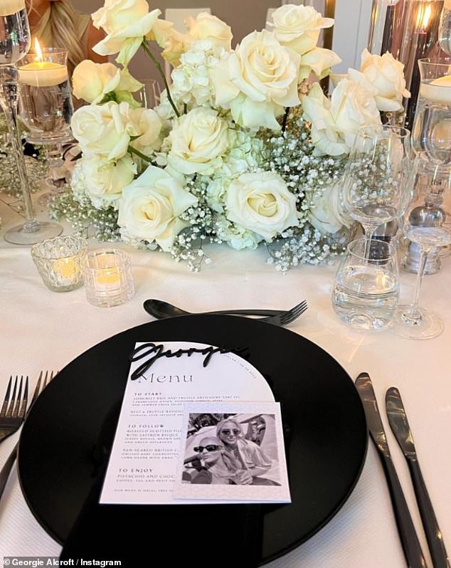 Wedding: Guests ate on black plates with matching cutlery