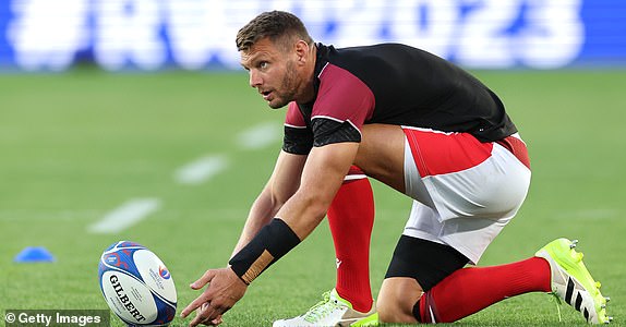 BORDEAUX, FRANCE – SEPTEMBER 10: Dan Biggar of Wales warms up ahead of the Rugby World Cup France 2023 match between Wales and Fiji at Nouveau Stade de Bordeaux on September 10, 2023 in Bordeaux, France.  (Photo by Jan Kruger/Getty Images)