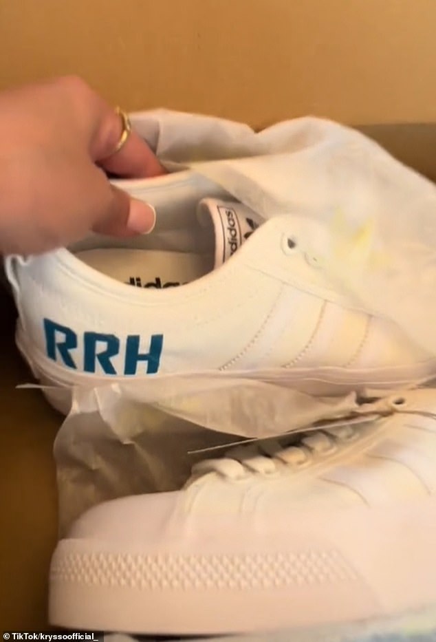 Wives and girlfriends received personalized Adidas sneakers with their partner's initials on them