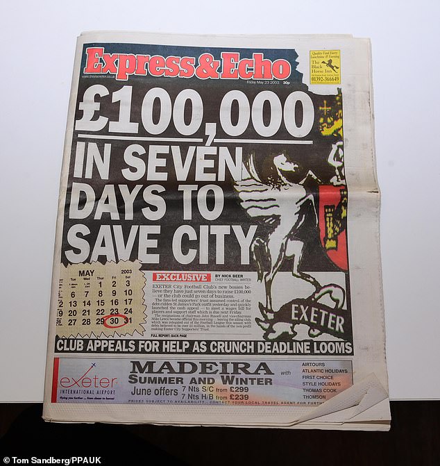 The club wanted to raise £100,000 in one week to save their club 20 years ago