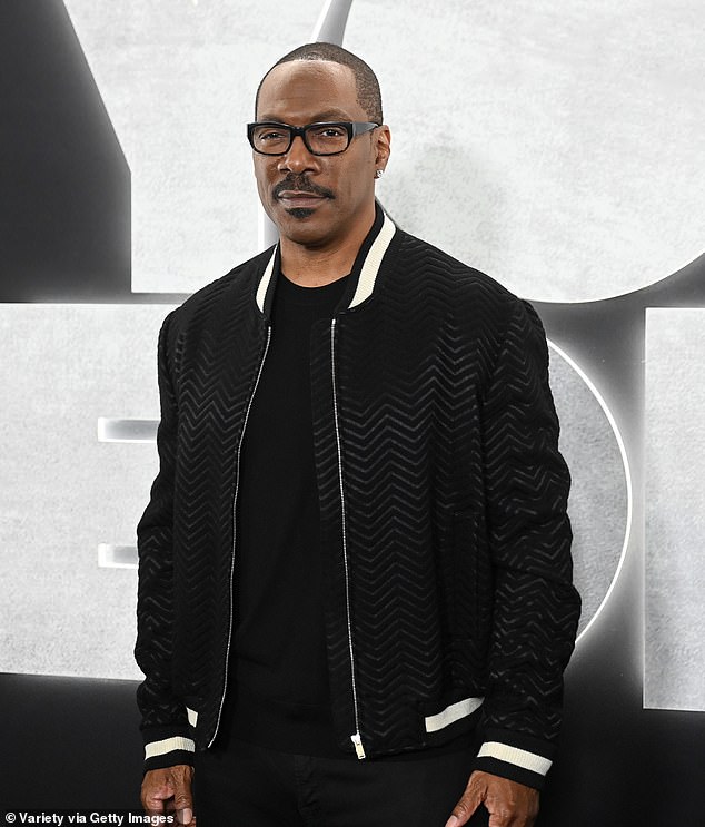 Eddie Murphy, 62, was among the family present at the private ceremony.  Pictured in LA earlier this year