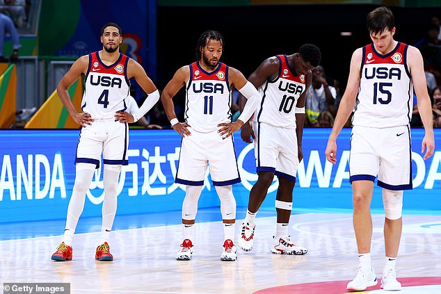 The Team USA lineup included NBA stars Tyrese Haliburton, Jalen Brunson, Anthony Edwards and Austin Reaves