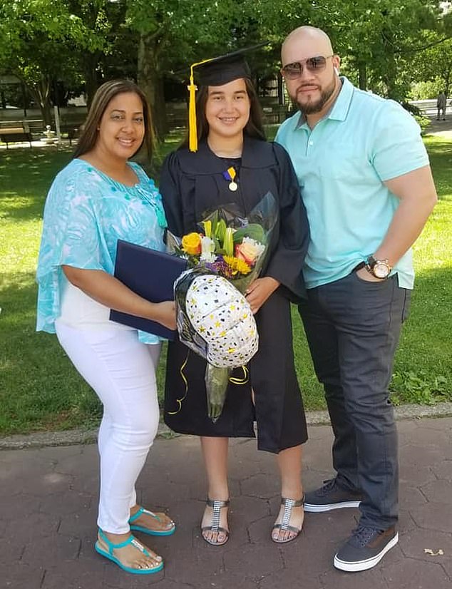 Yambo (center) was reportedly a straight-A student at her Bronx Charter School