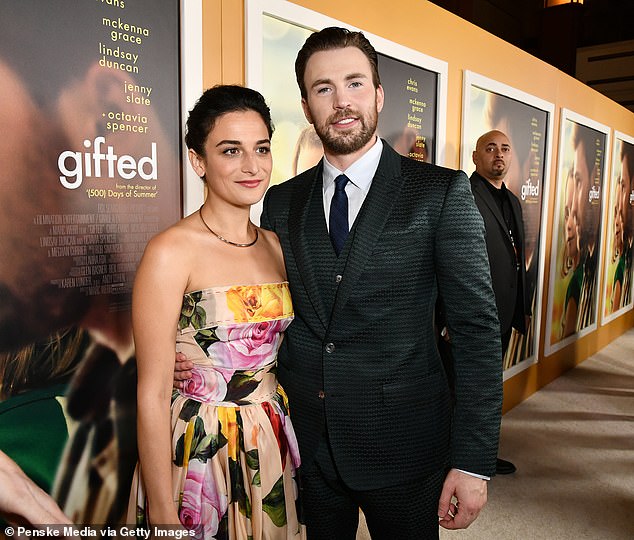 Evans was pictured with ex Jenny Slate at a screening in LA in April 2017