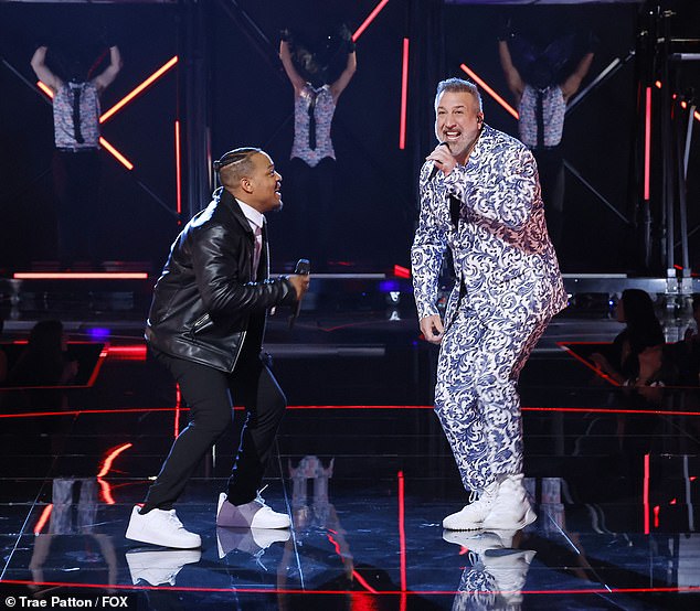 Dynamic duo: Bow Wow, who wore the Frog mask in season three, returned to duet with NSYNC member Joey Fatone, who competed as Rabbit in season one, and they sang The Jackson 5's hit ABC