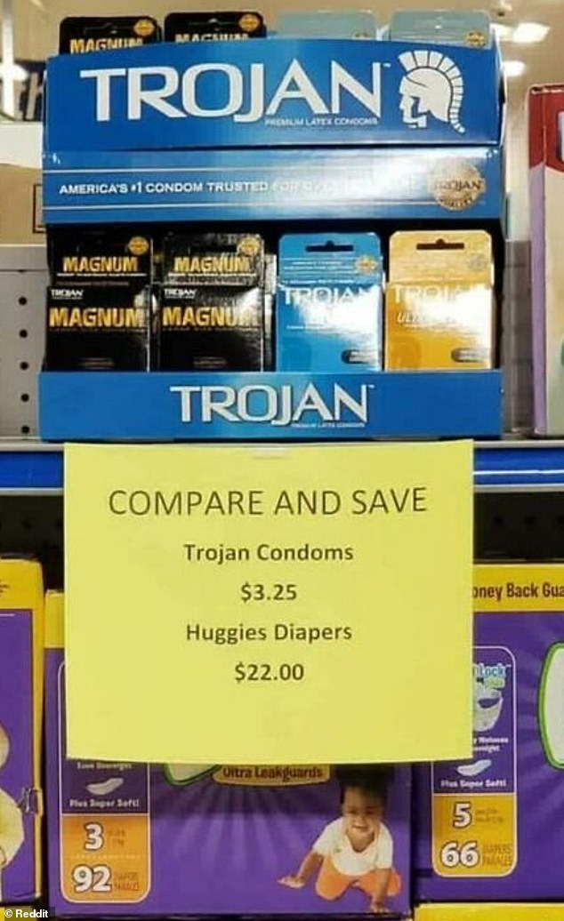 This US store has a hilarious package deal on both condoms and babies, suggesting new parents might not want another child