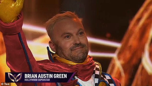 It comes after Beverly Hills, 90210's Brian Austin Green was unmasked as Crash Test Dummy during last week's premiere.  Pictured