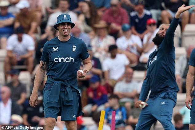 Andrew 'Freddie' Flintoff helps warm up at The Ageas Bowl in Southampton yesterday