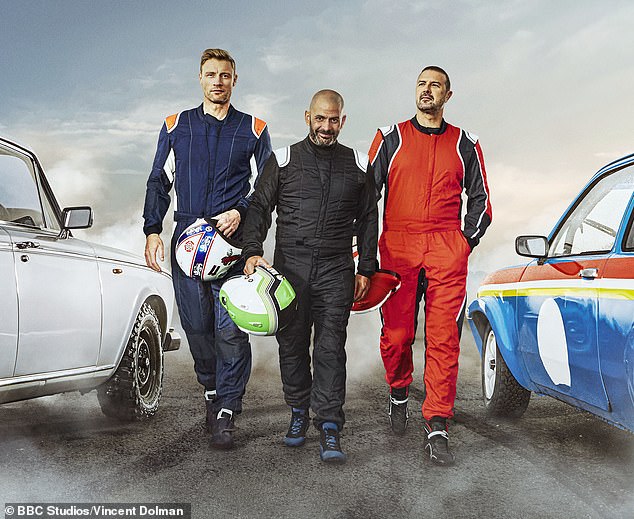 The future of Top Gear hangs in the balance as health and safety bosses continue their investigation into the near-fatal blow that almost killed co-presenter Andrew 'Freddie' Flintoff.  Flintoff is pictured with co-presenters Chris Harris and Paddy McGuiness