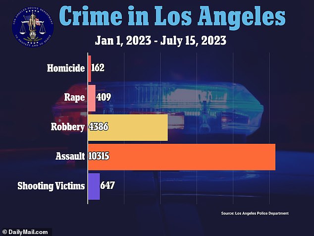 The city of Los Angeles continues to struggle with persistent crime stemming from the pandemic