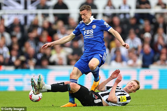 The Leicester striker (blue shirt) has seen a huge reduction in his individual statistics