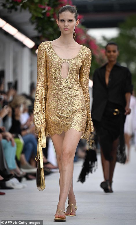 Gold is good: Models wore lots of shiny yellow gold on the runway