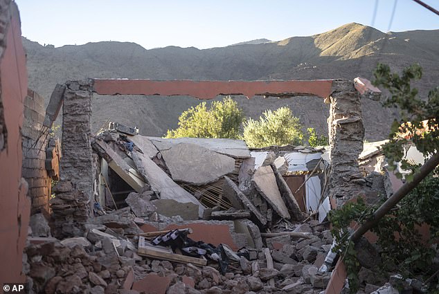 A view of a house damaged by the earthquake, in the village of Ijjoukak, near Marrakesh